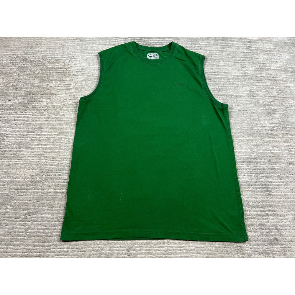 C9 Champion Tank Top Mens Large Green Duo Dry Muscle Tee T9542F-QVW Sleeveless
